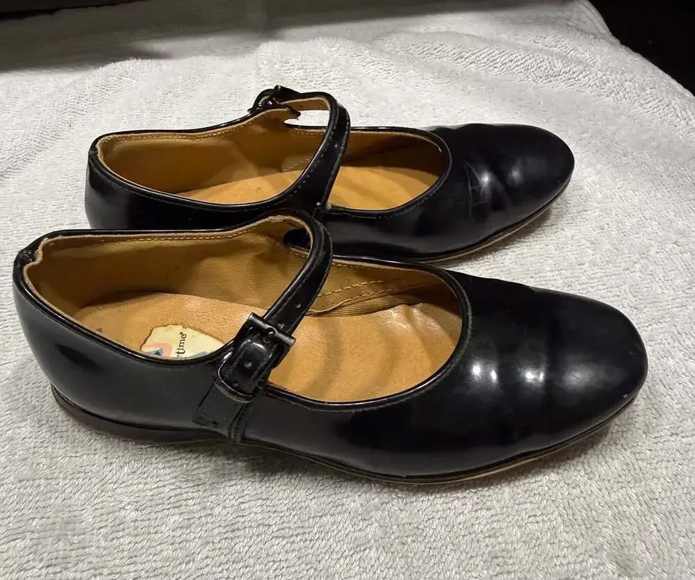 Toddletime Mary Jane Shoes Size 7.5 Black Patent
